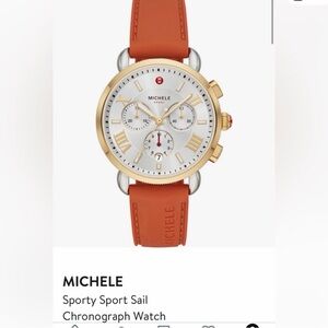 Michele Sporty Sport Sail Chronograph Watch - Orange and Gold